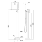 Floor Bath Mixer With Hand Held Shower Chrome