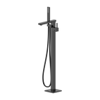 Floor Bath Mixer With Hand Held Shower Matt Black