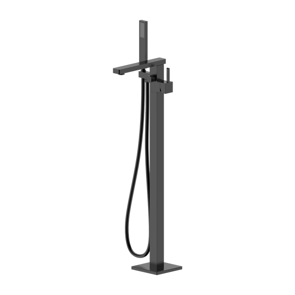 Floor Bath Mixer With Hand Held Shower Matt Black