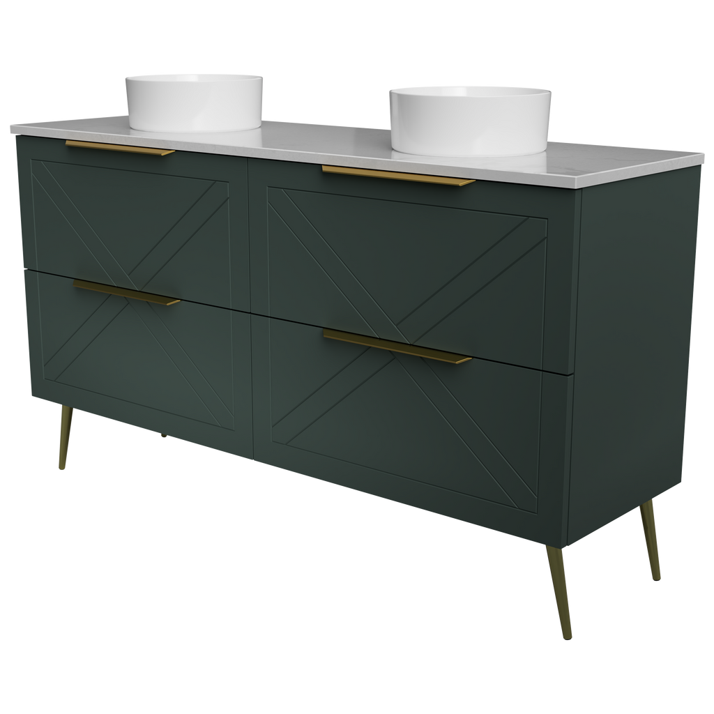 Vanitty 1500 Legs Double WG Basins SilkSurface AC Top