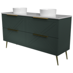 Vanitty 1500 Legs Double WG Basins SilkSurface AC Top