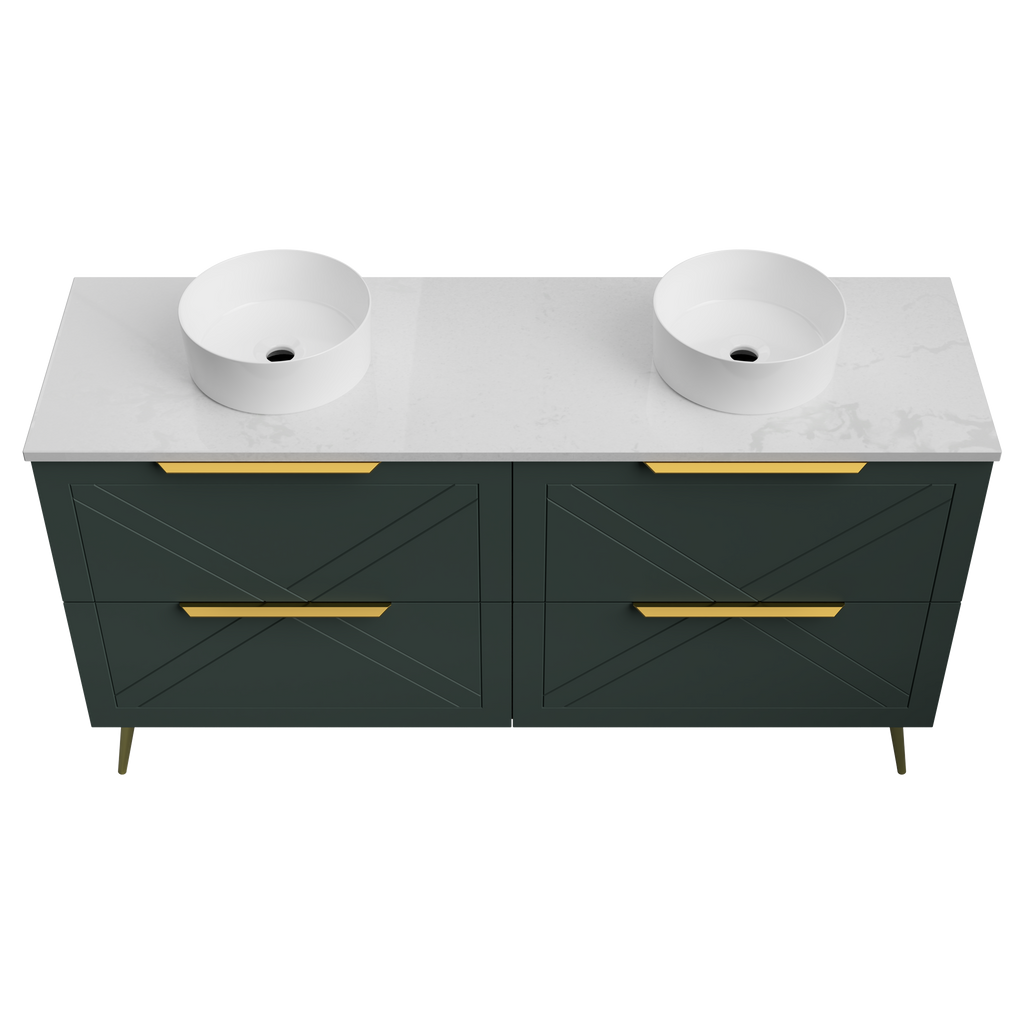 Vanitty 1500 Legs Double WG Basins SilkSurface AC Top
