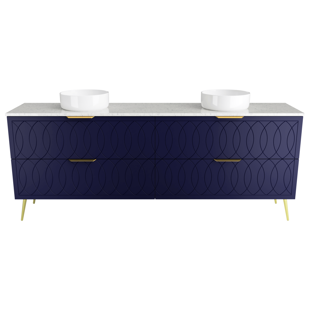 Vanity 2100 Legs Double WG Basins SilkSurface AC Top