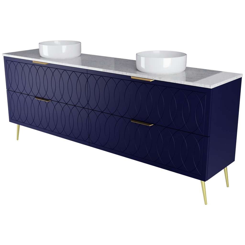 Vanity 2100 Legs Double WG Basins SilkSurface AC Top