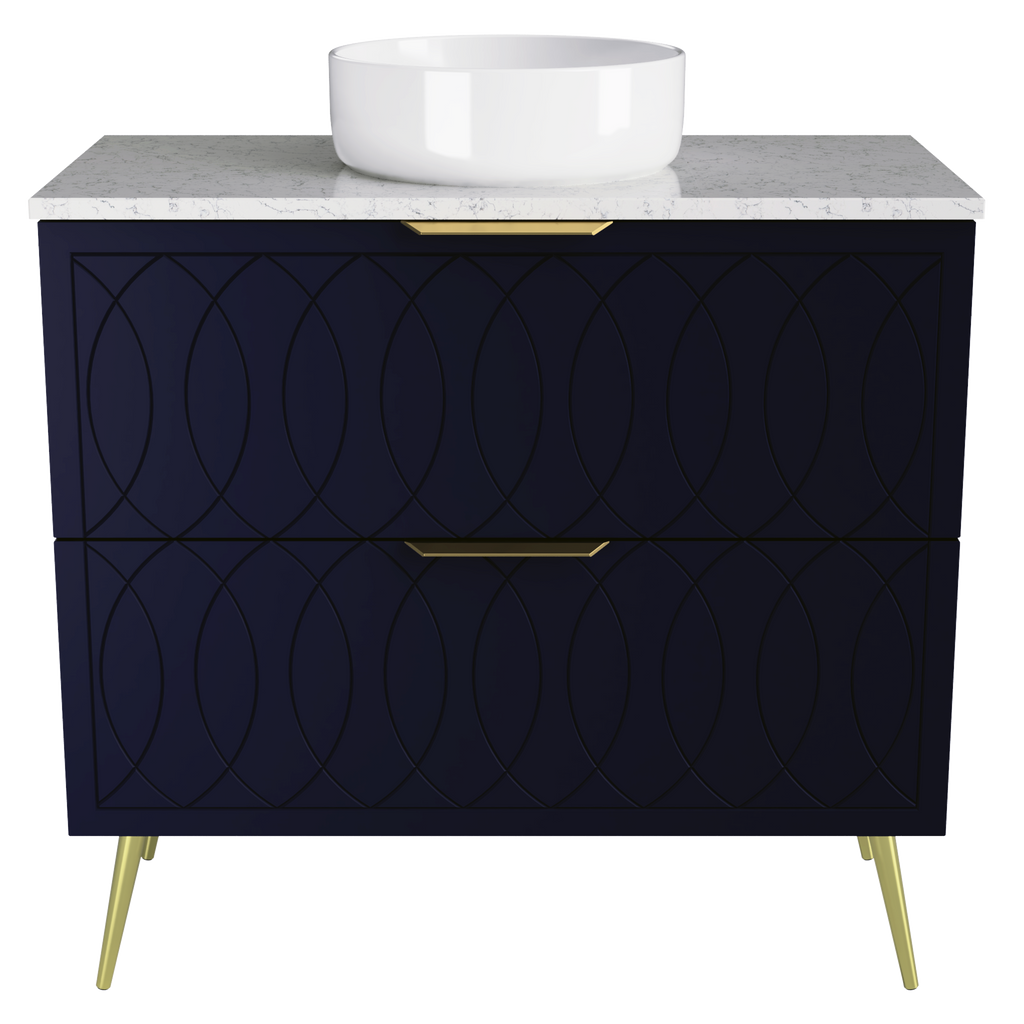 Vanity 900 Legs Centre WG Basin SilkSurface AC Top