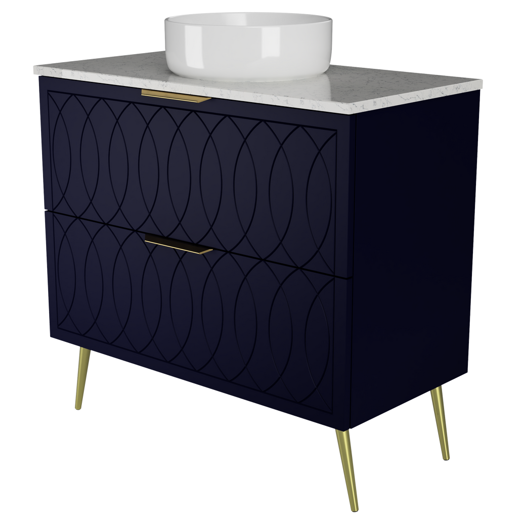 Vanity 900 Legs Centre WG Basin SilkSurface AC Top