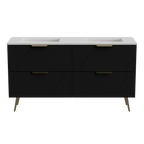 Vanity 1500 Legs Double WG Basins SilkSurface UC Top