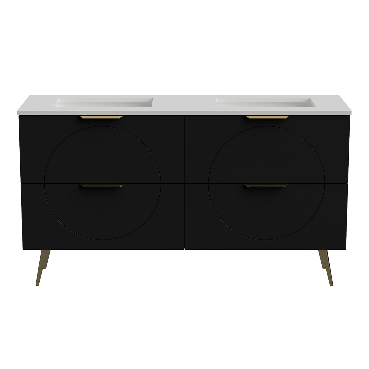 Vanity 1500 Legs Double WG Basins SilkSurface UC Top