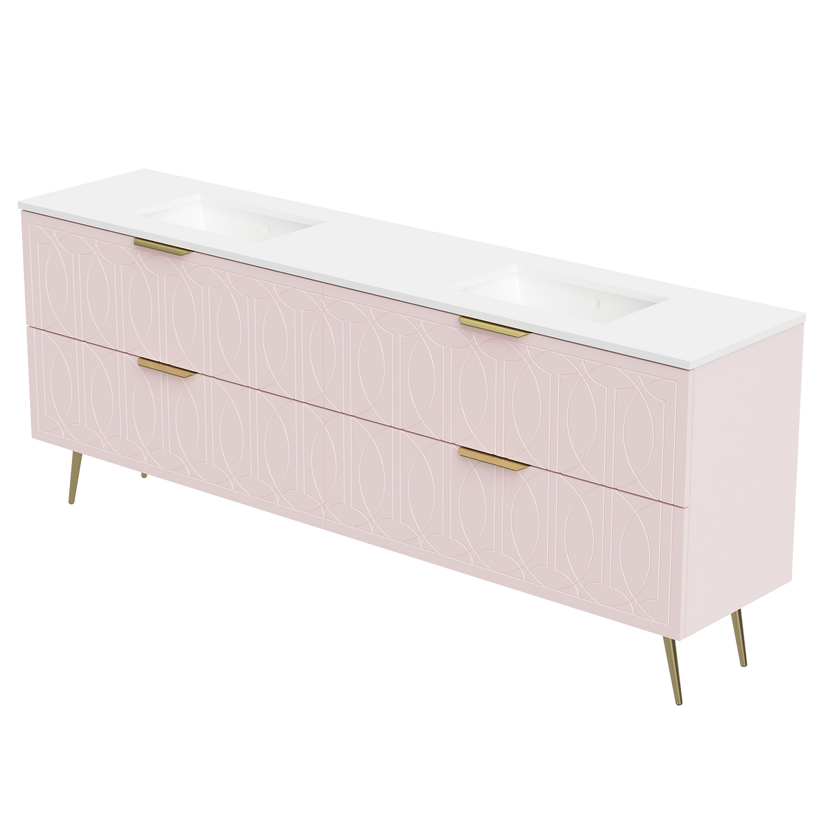 Vanity 2100 Legs Double WG Basins SilkSurface UC Top