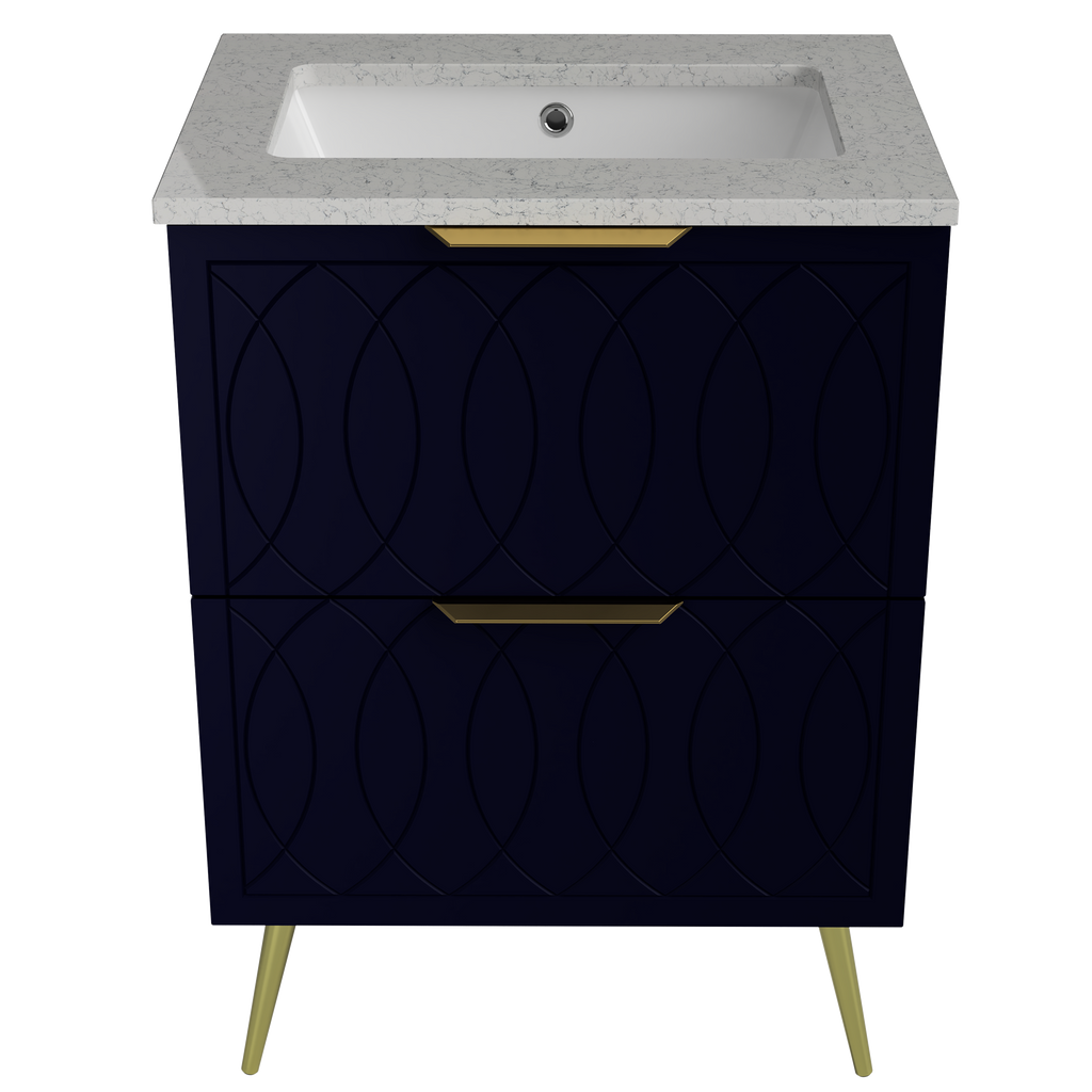 Vanity 600 Legs Centre WG Basin SilkSurface UC Top