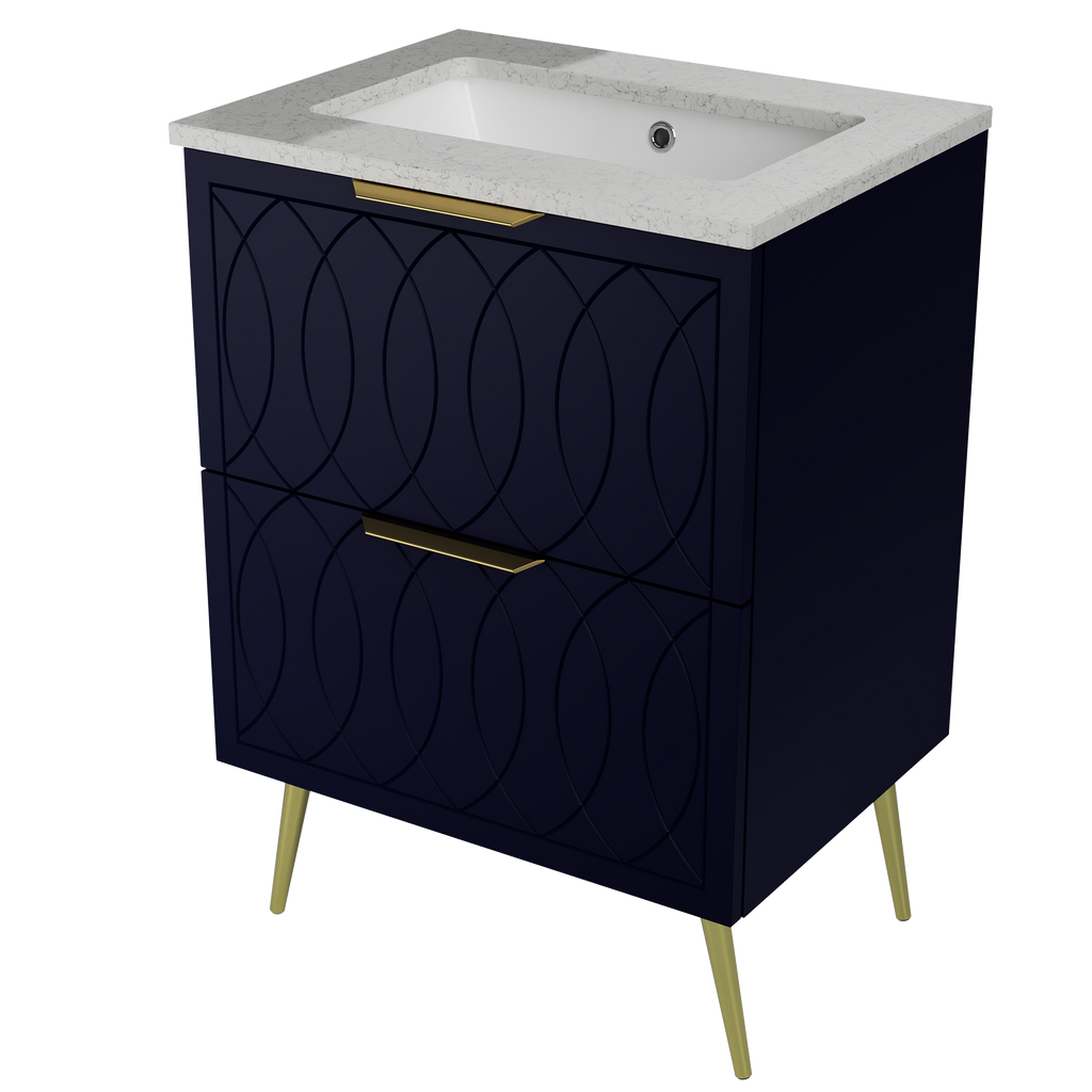 Vanity 600 Legs Centre WG Basin SilkSurface UC Top