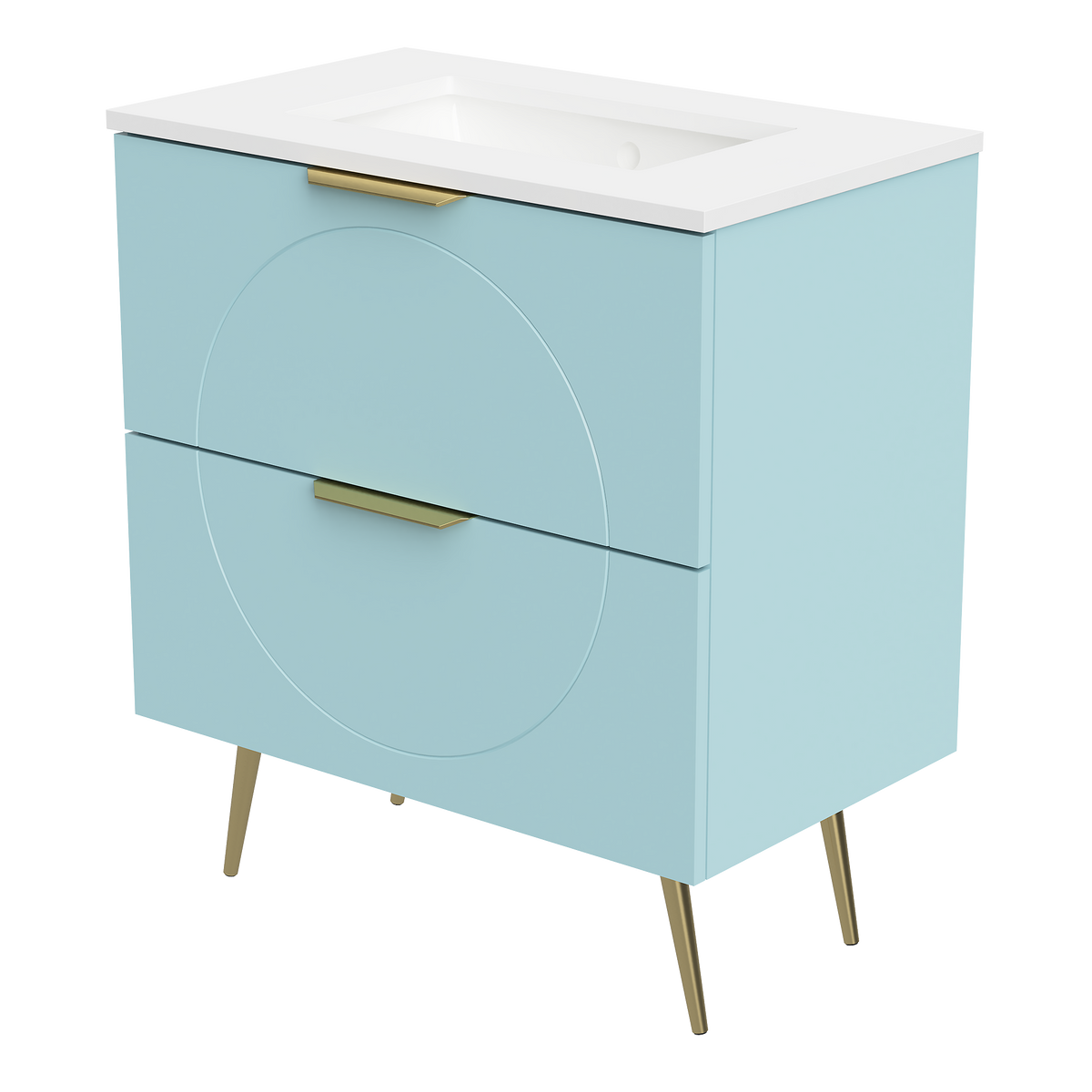 Vanity 750 Legs Centre WG Basin SilkSurface UC Top