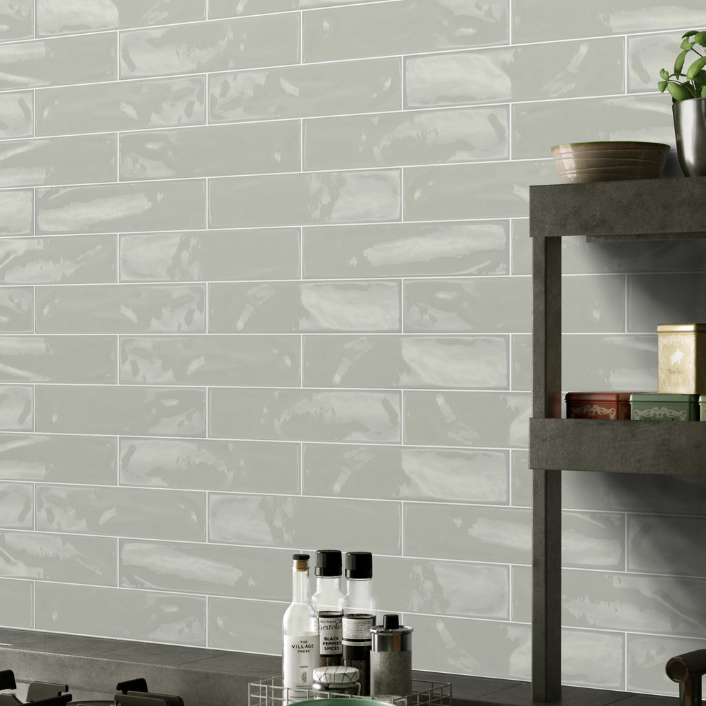 Light Grey Gloss Tile - lifestyle view