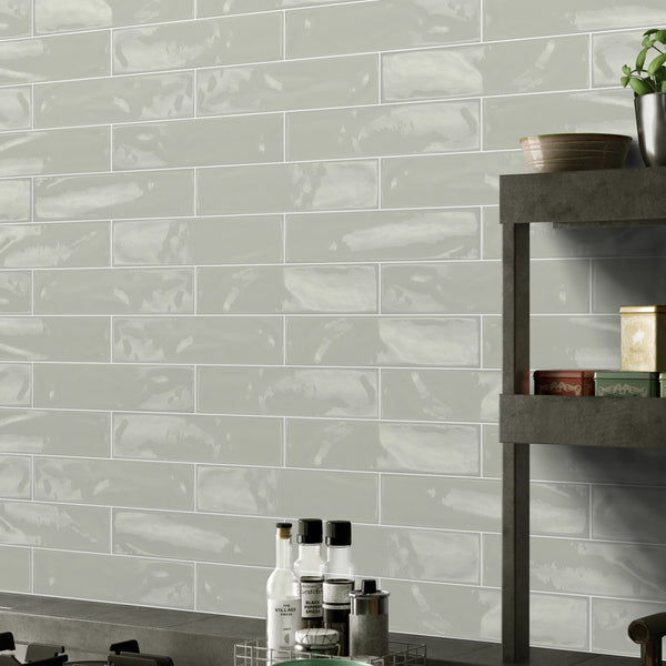 Light Grey Gloss Tile - lifestyle view