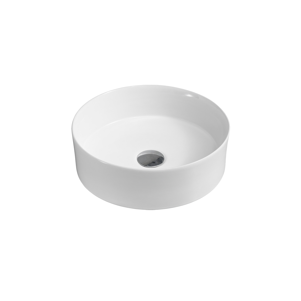 Round Vessel Basin NTH Ceramic 350 Gloss White