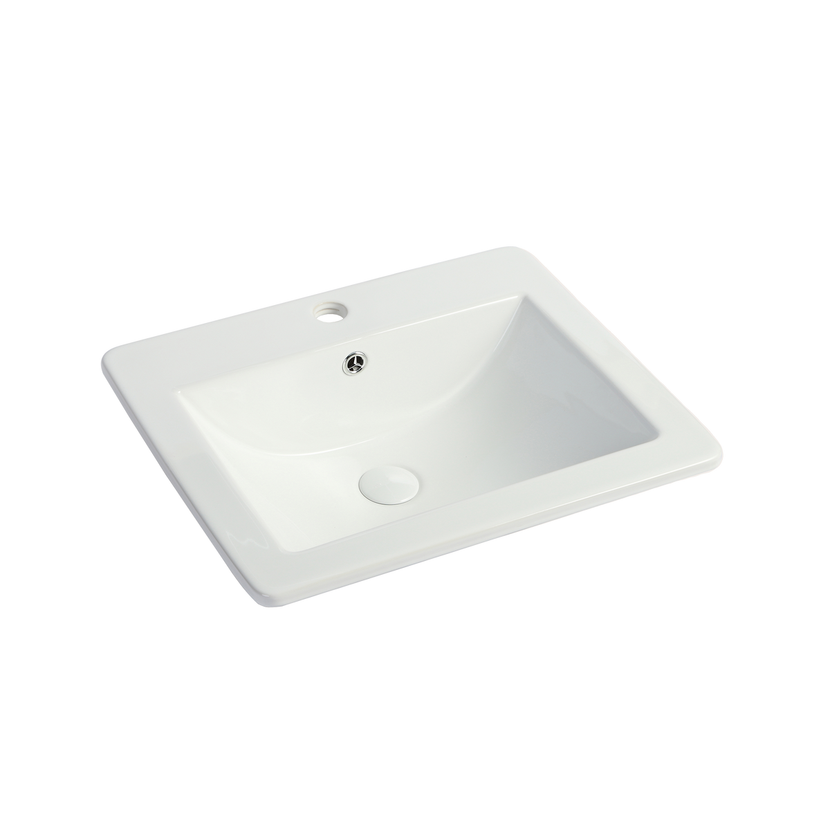 Semi Insert Basin 1TH Ceramic 530x450 Gloss White