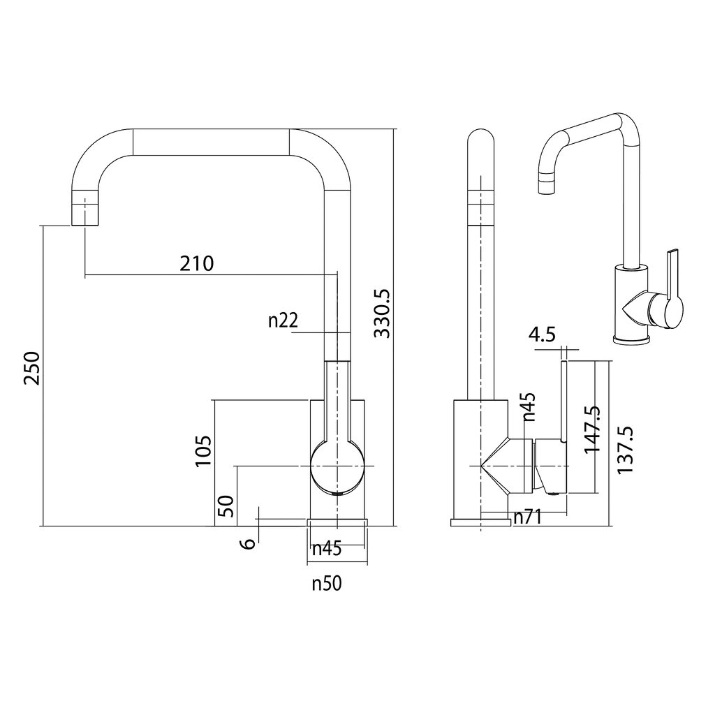 Sink Mixer 200 Chrome