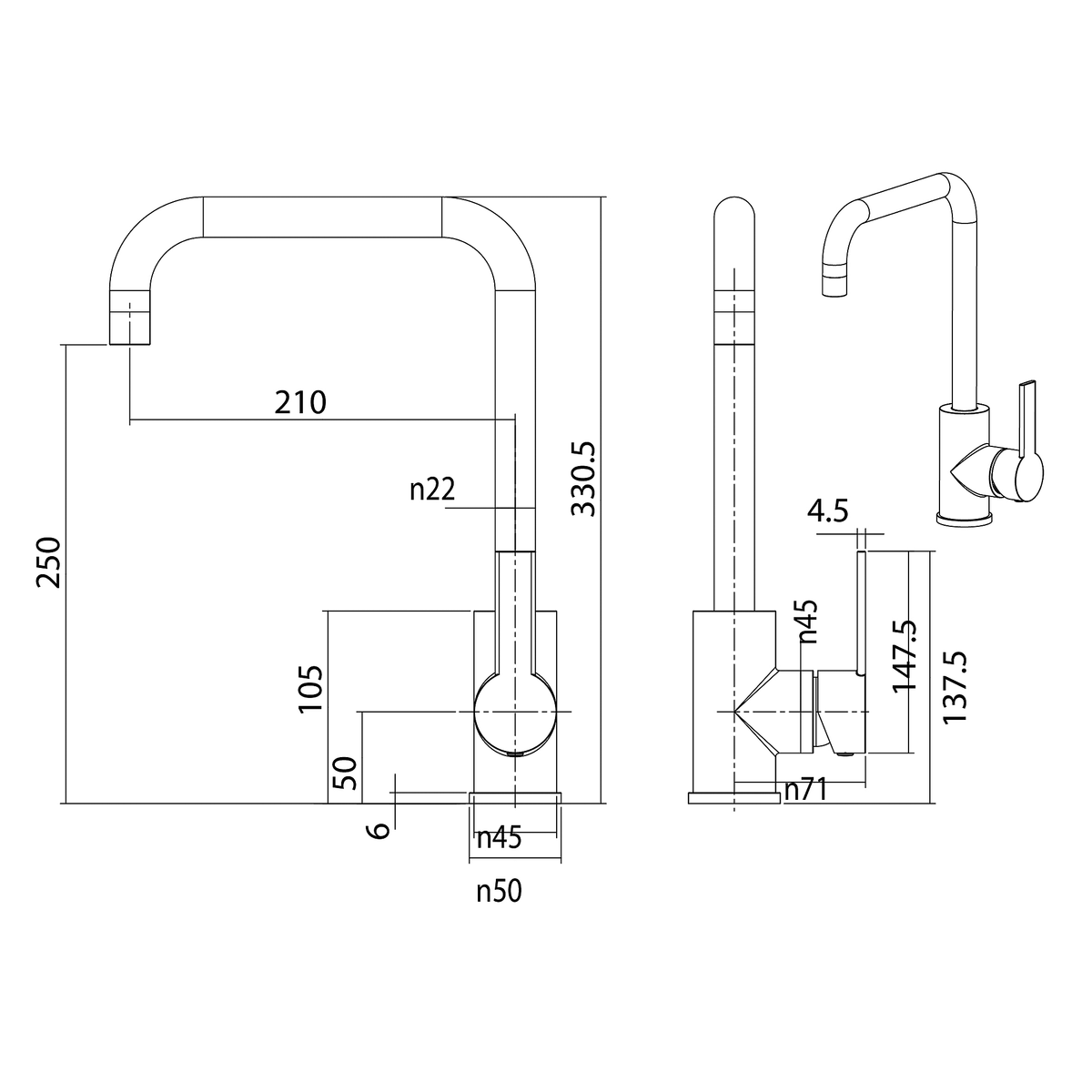 Sink Mixer 200 Chrome