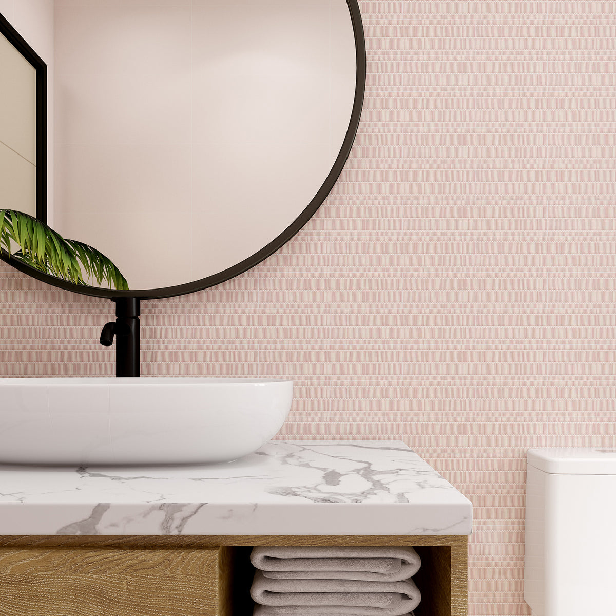 Coral Matt Tile - lifestyle view