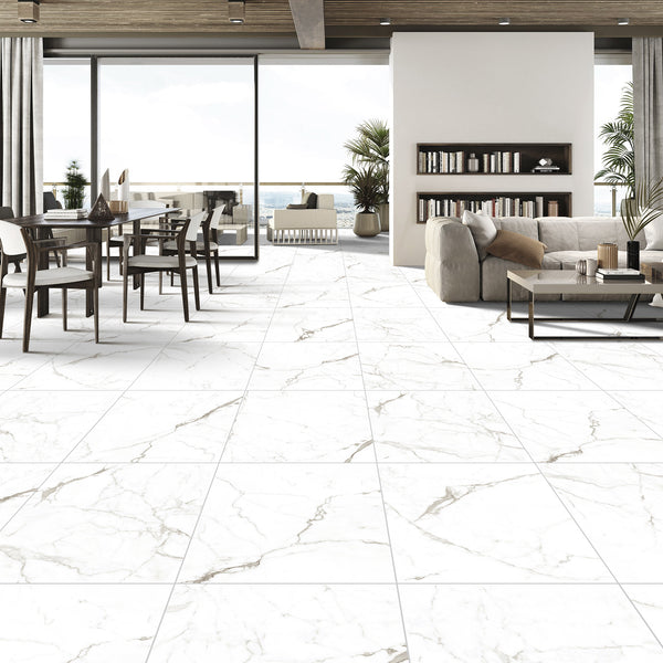 Calacatta White Matt Tile - lifestyle view