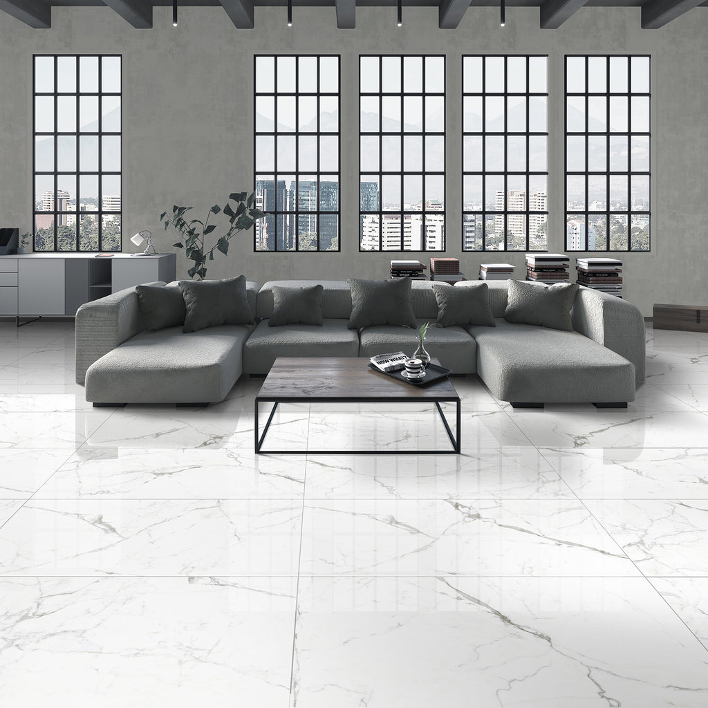 Calacatta White Polished Tile - lifestyle view