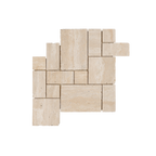 Natural Travertine Beige French Pattern Tumbled Mosaic