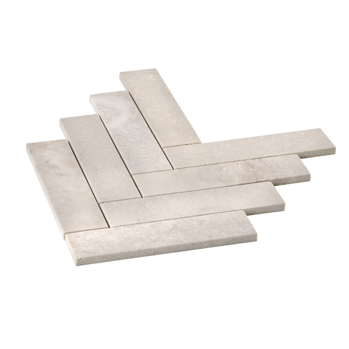 Natural Travertine Grey Herringbone Honed Mosaic