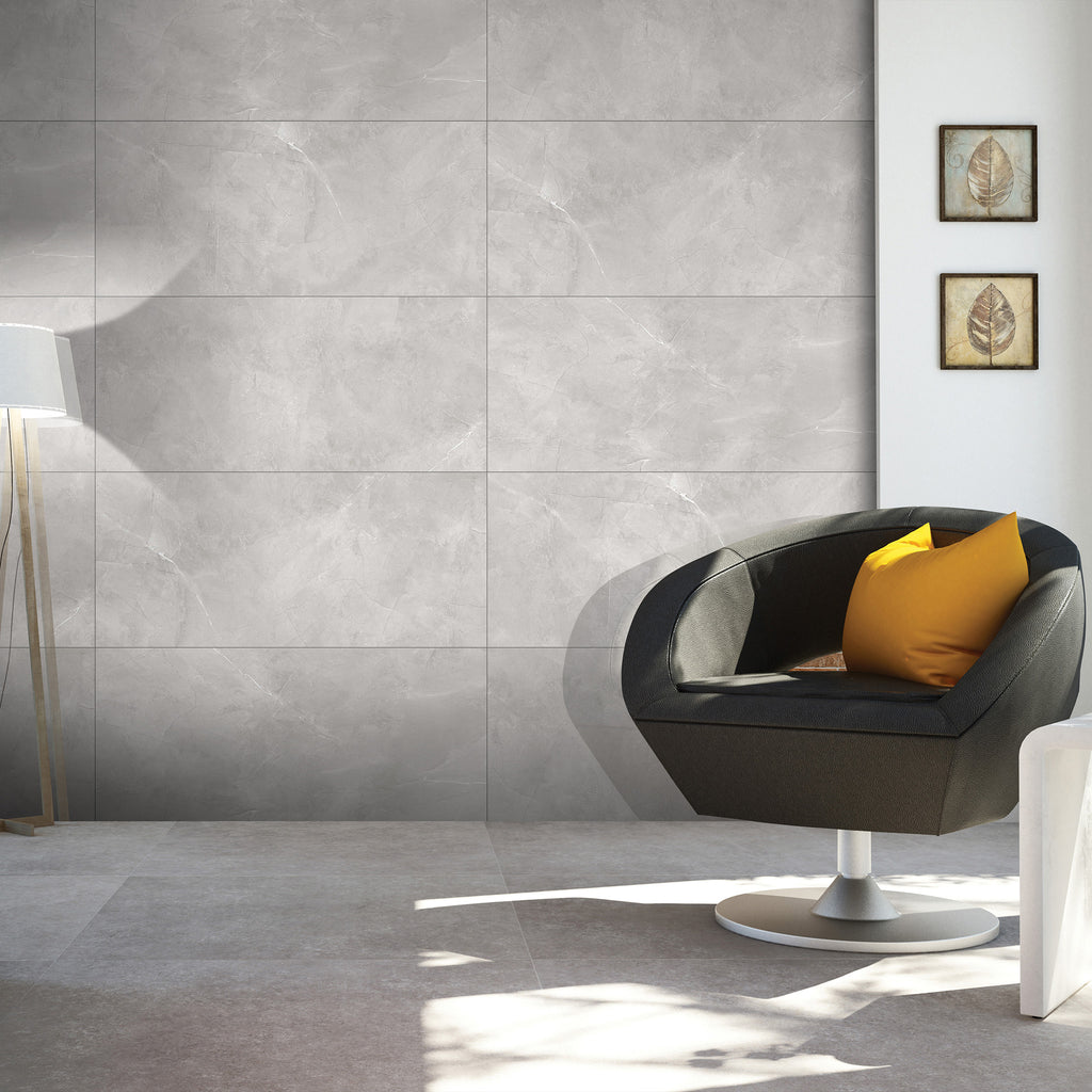 Silver Matt Tile - lifestyle view
