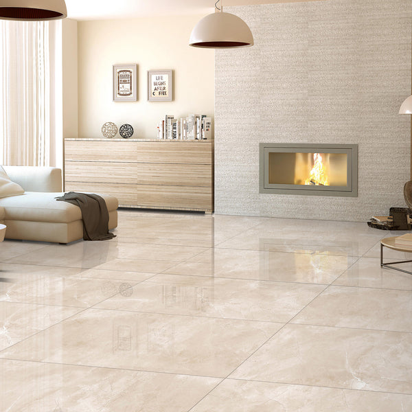 Marfil Polished Tile - lifestyle view