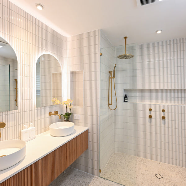 White Extra Textured Tile - lifestyle view