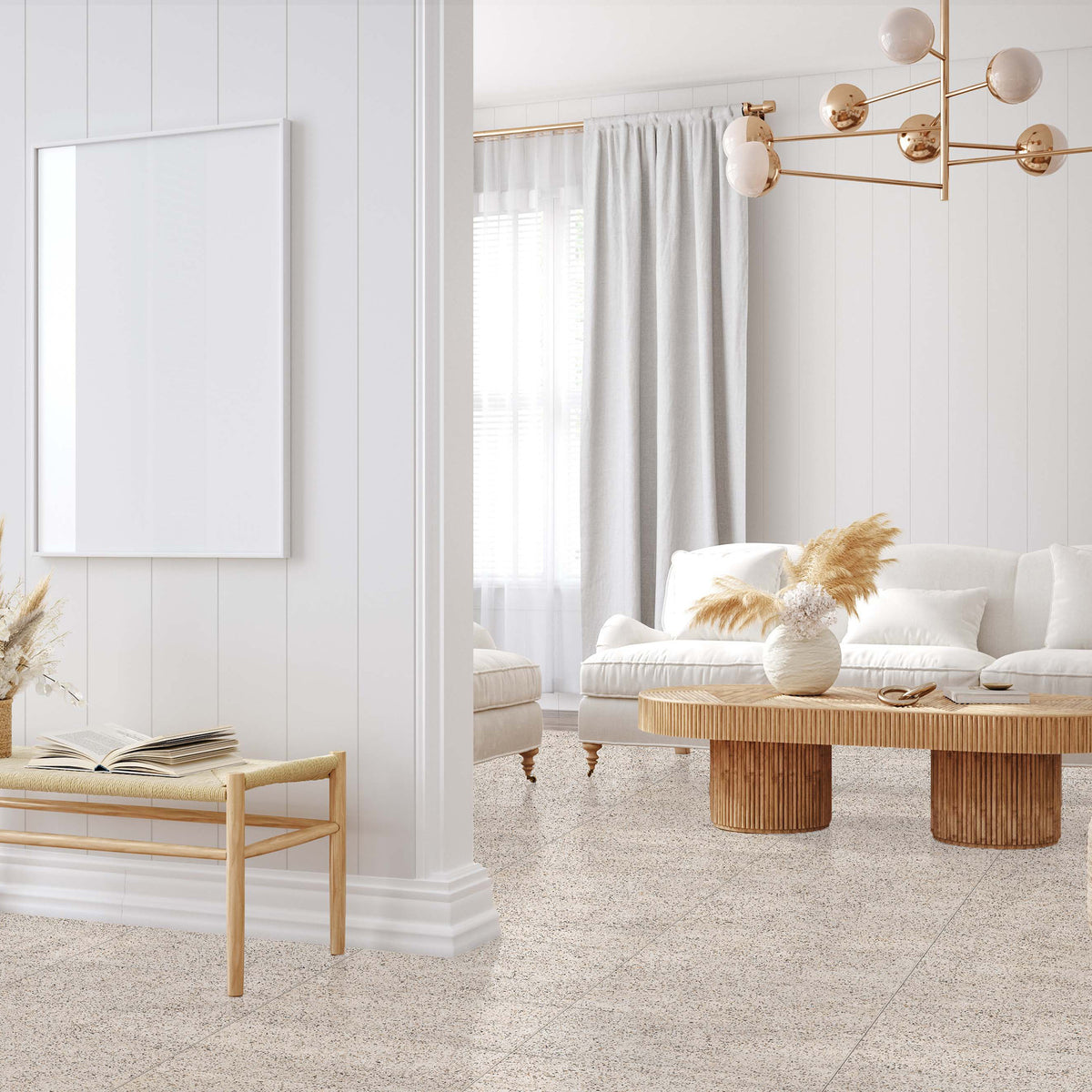 White Extra Textured Tile - lifestyle view
