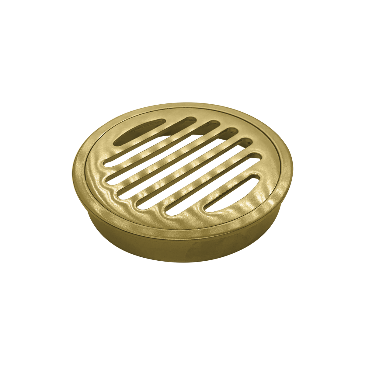 Round Grate Polished Brass 100mm