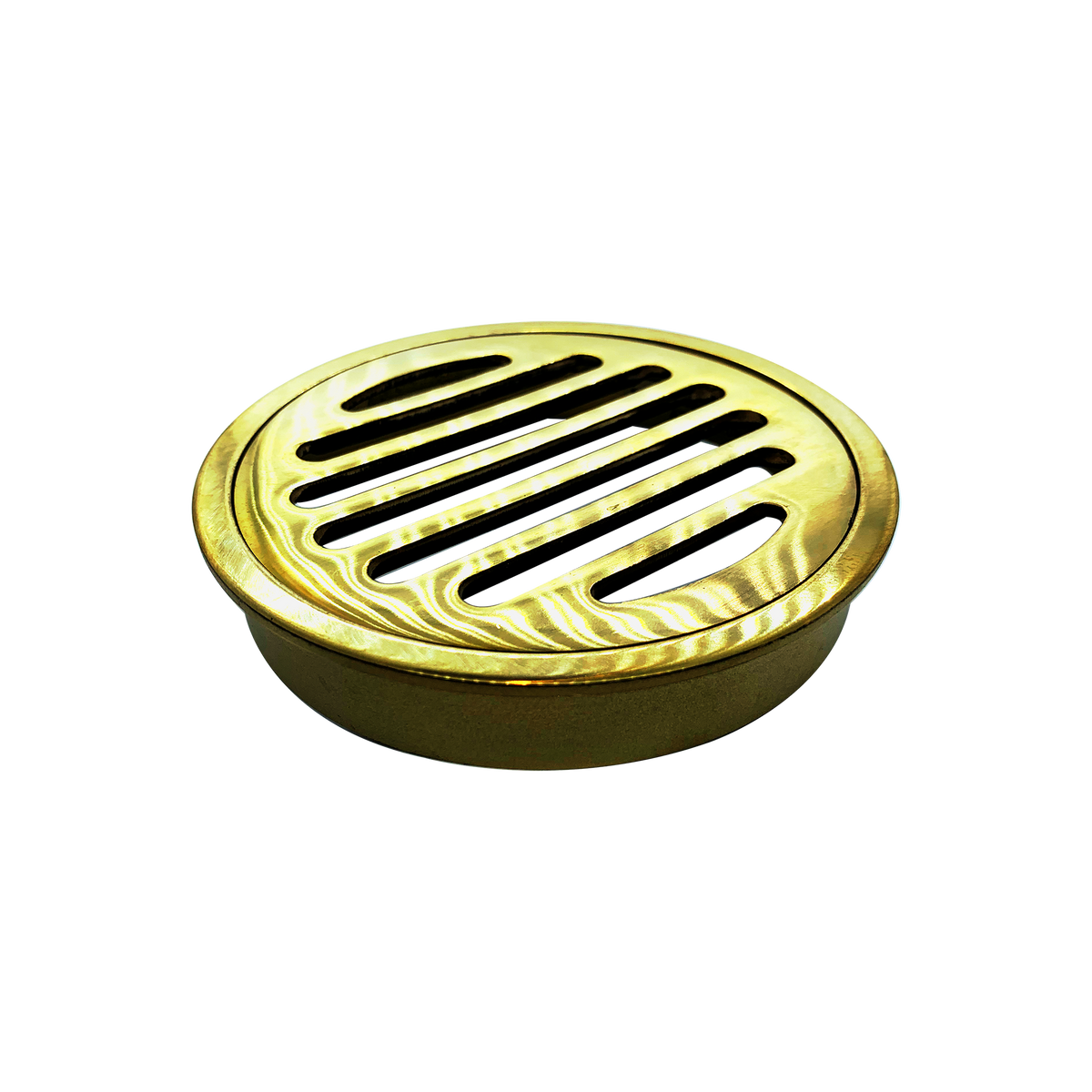 Round Grate Brushed Gold 100mm