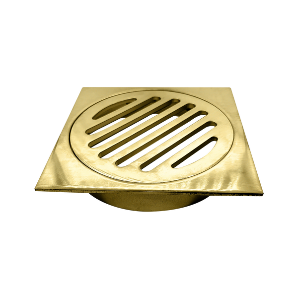 Square Grate Polished Brass 100mm