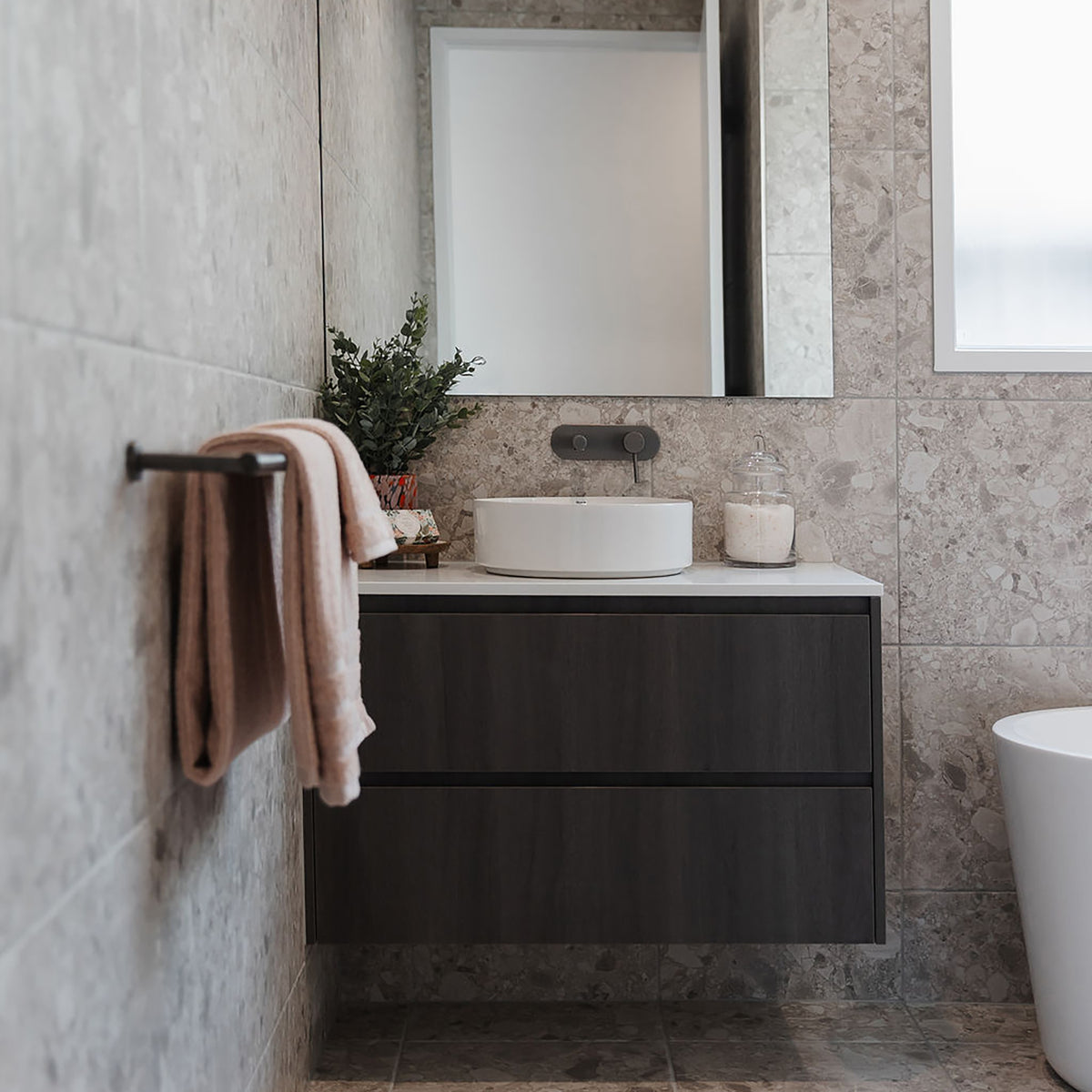 Ceppo Cenere Textured Tile - lifestyle view