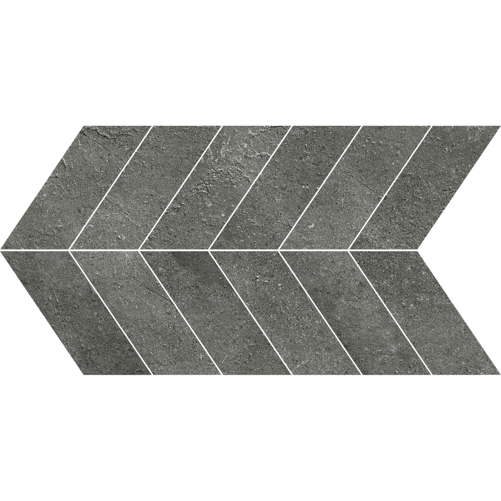 OmniStone Charcoal Chevron Microtec Textured Mosaic