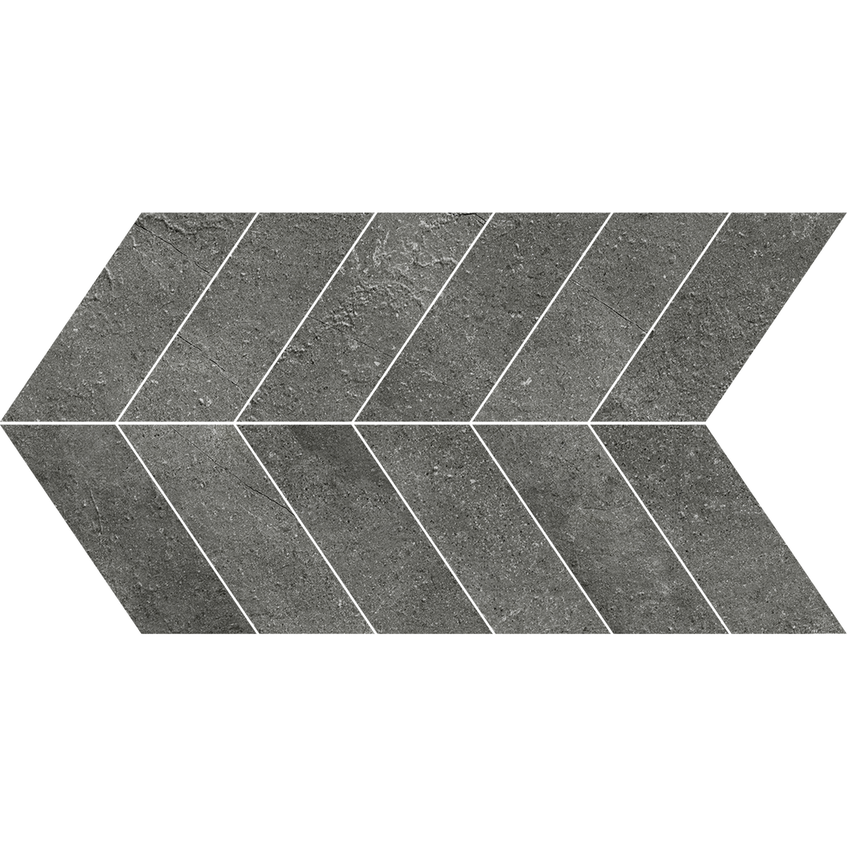 OmniStone Charcoal Chevron Microtec Textured Mosaic