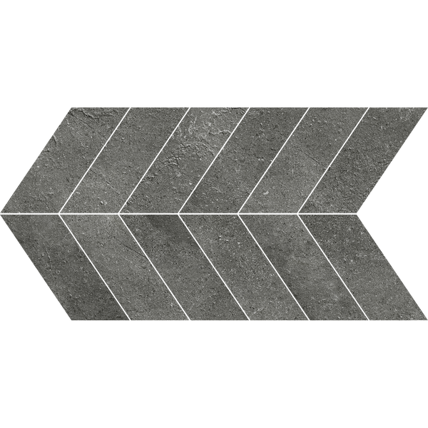 OmniStone Charcoal Chevron Microtec Textured Mosaic