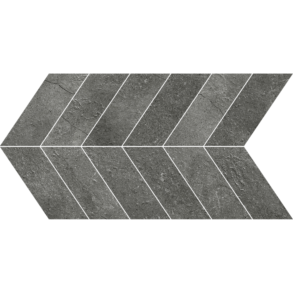 Charcoal Chevron Microtec Textured Mosaic