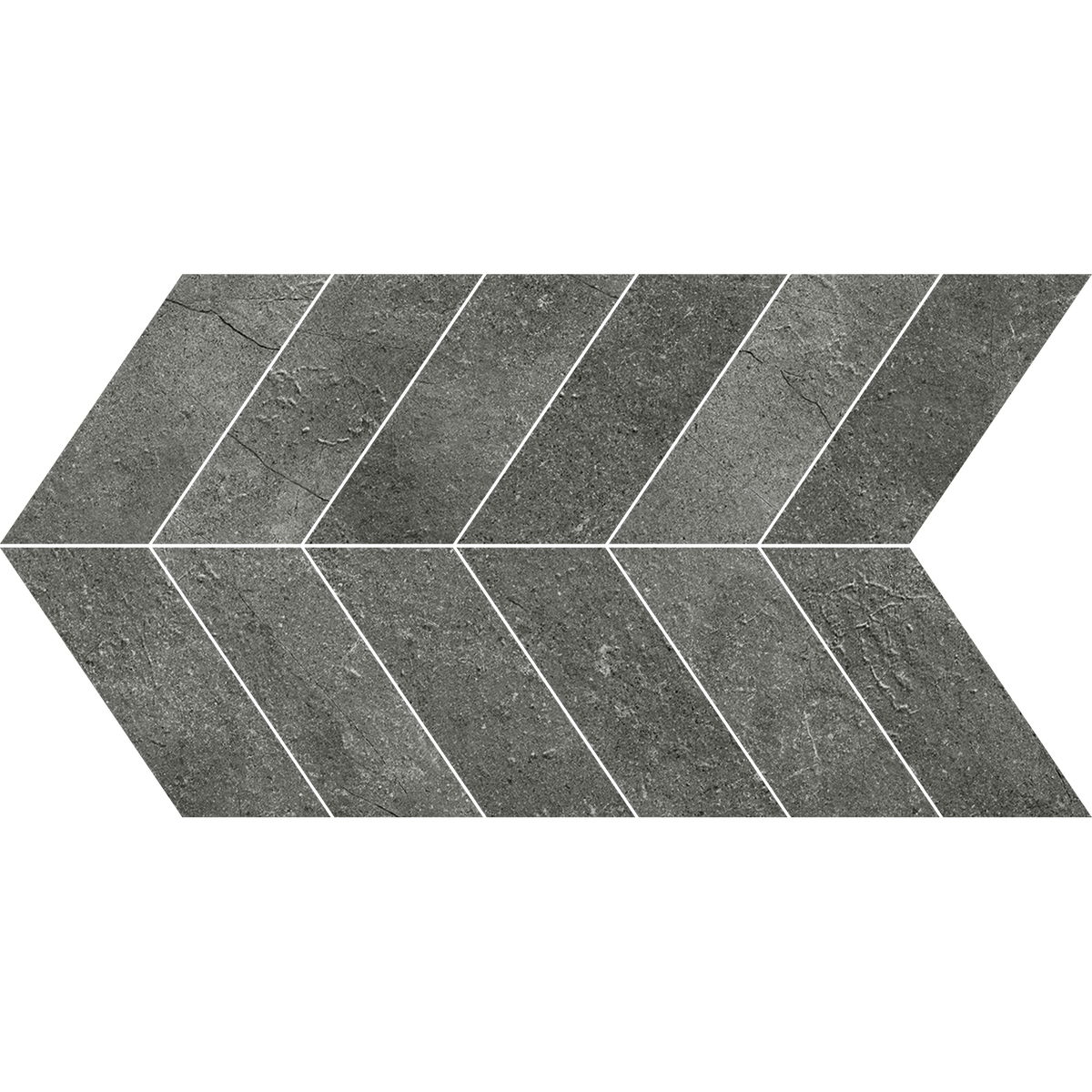 Charcoal Chevron Microtec Textured Mosaic