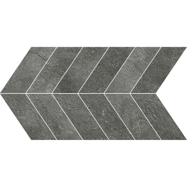 Charcoal Chevron Microtec Textured Mosaic