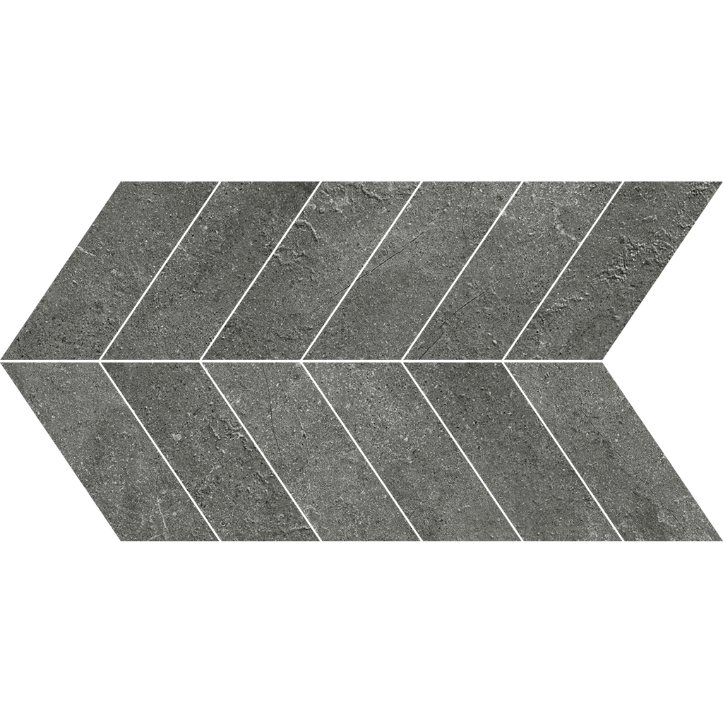 Charcoal Chevron Microtec Textured Mosaic