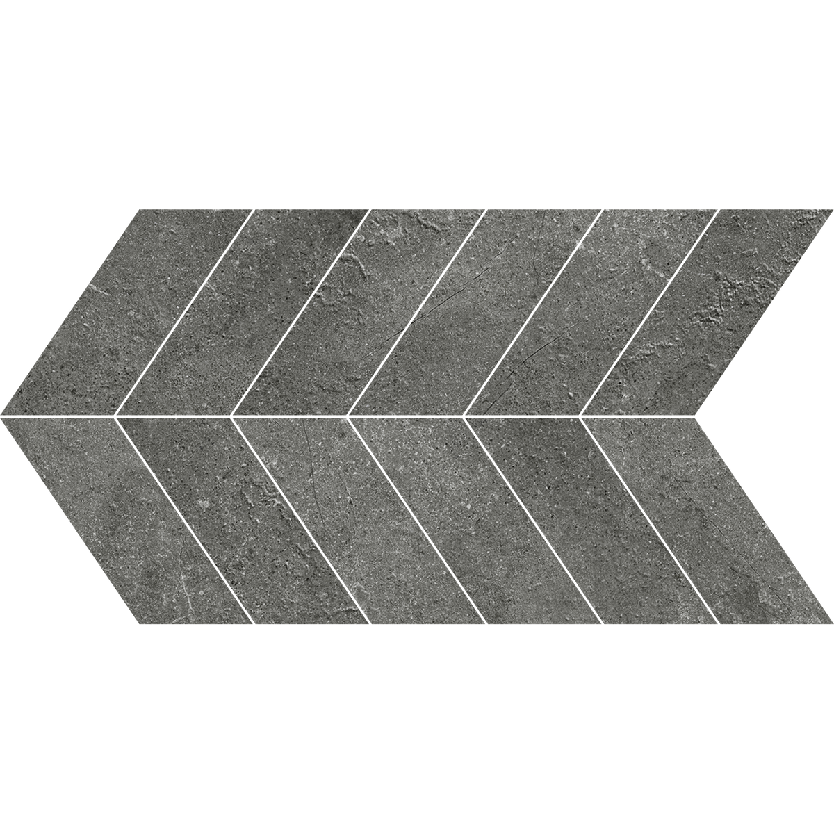 Charcoal Chevron Microtec Textured Mosaic