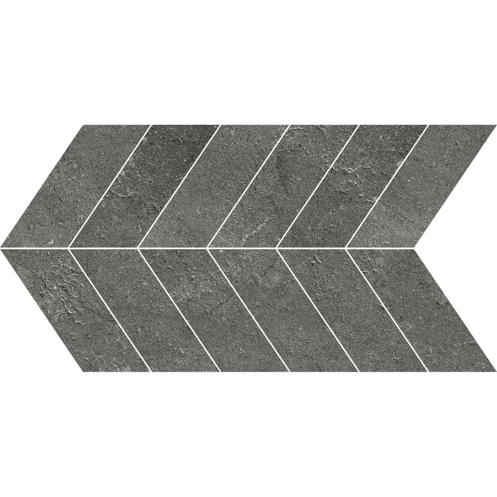 Charcoal Chevron Microtec Textured Mosaic