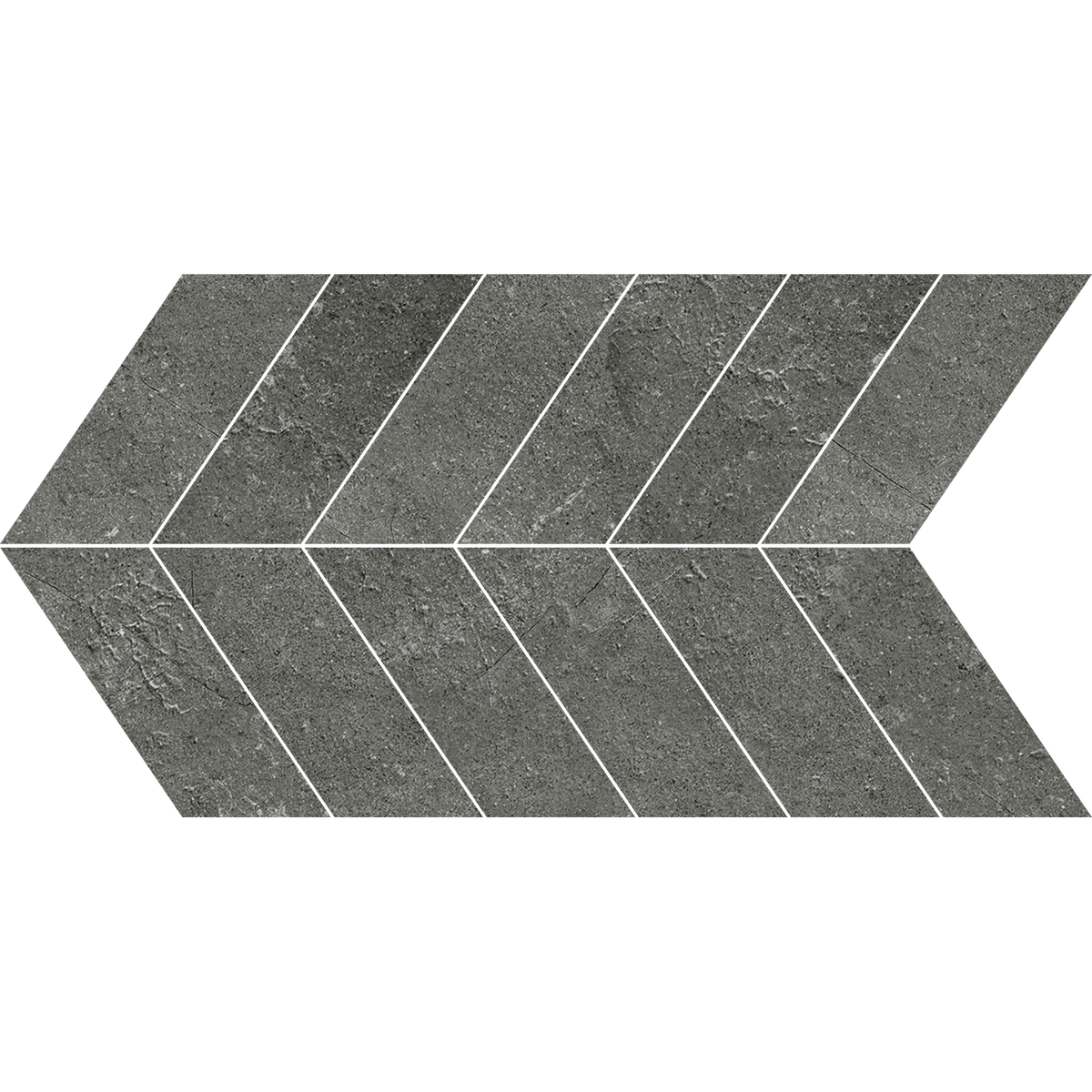 Charcoal Chevron Microtec Textured Mosaic