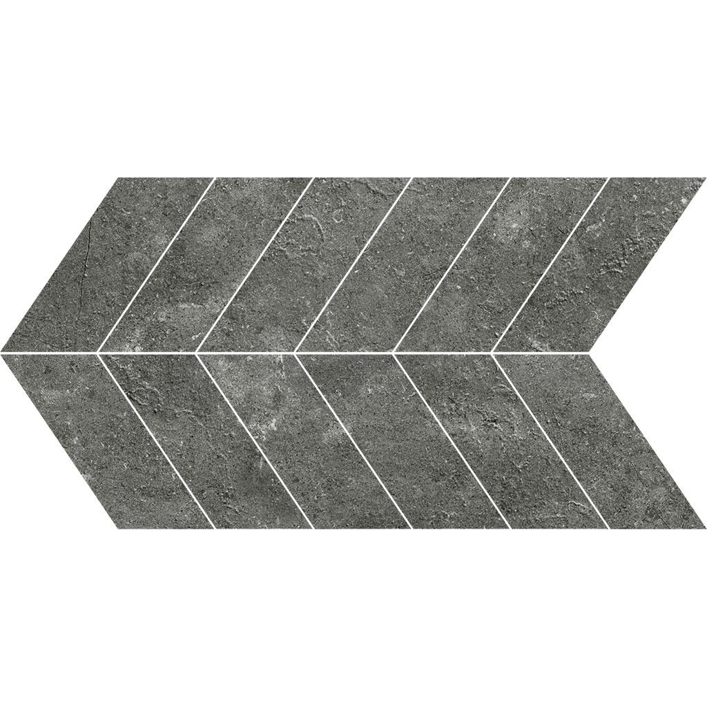 Charcoal Chevron Microtec Textured Mosaic