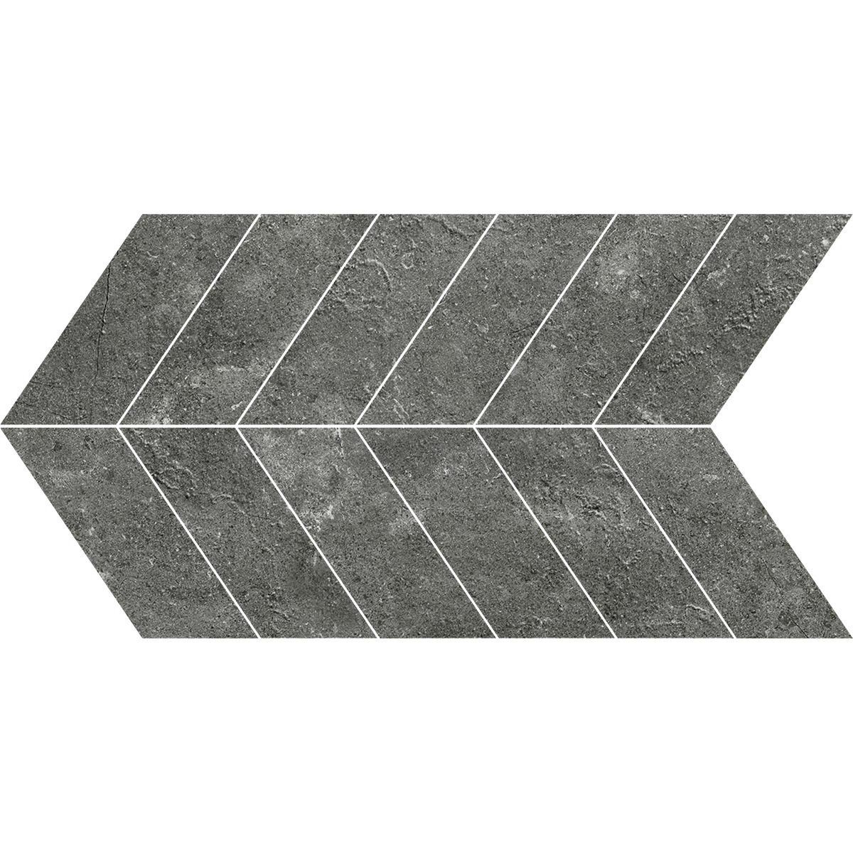 Charcoal Chevron Microtec Textured Mosaic