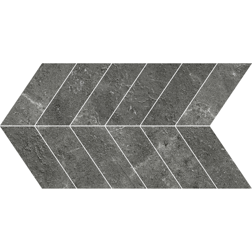 Charcoal Chevron Microtec Textured Mosaic