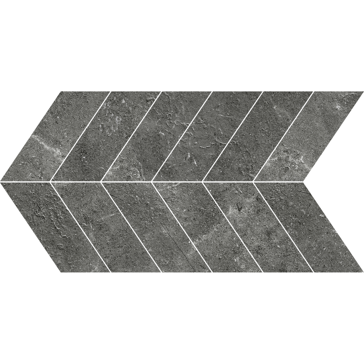 Charcoal Chevron Microtec Textured Mosaic