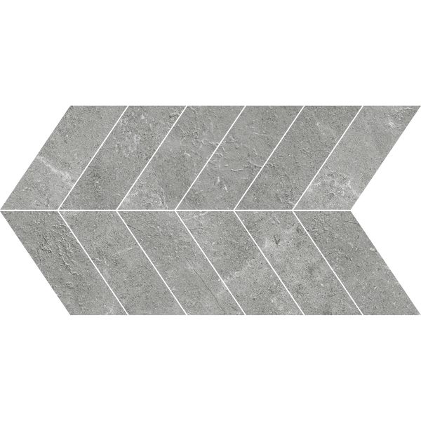 OmniStone Grey Chevron Microtec Textured Mosaic